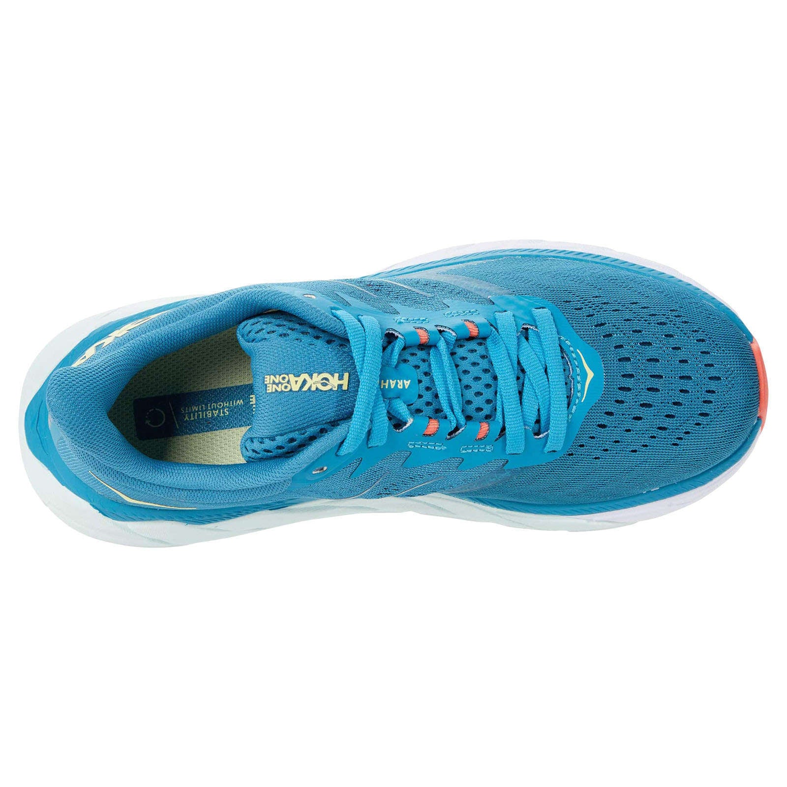 Hoka One One Arahi 5 Synthetic Textile Women's Low-Top Road Running Trainers#color_mosaic blue luminary green