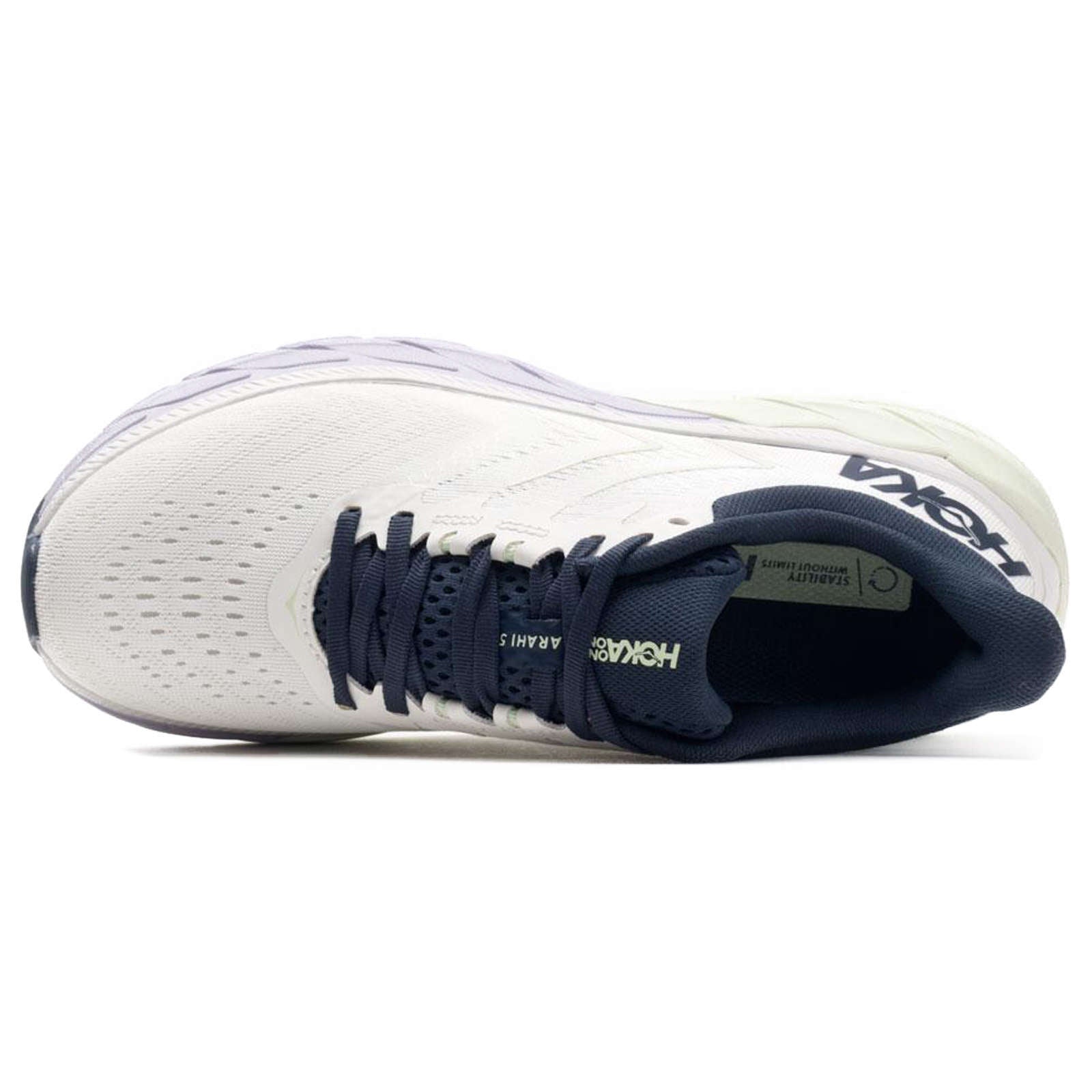 Hoka One One Arahi 5 Synthetic Textile Women's Low-Top Road Running Trainers#color_blanc de blanc outer space