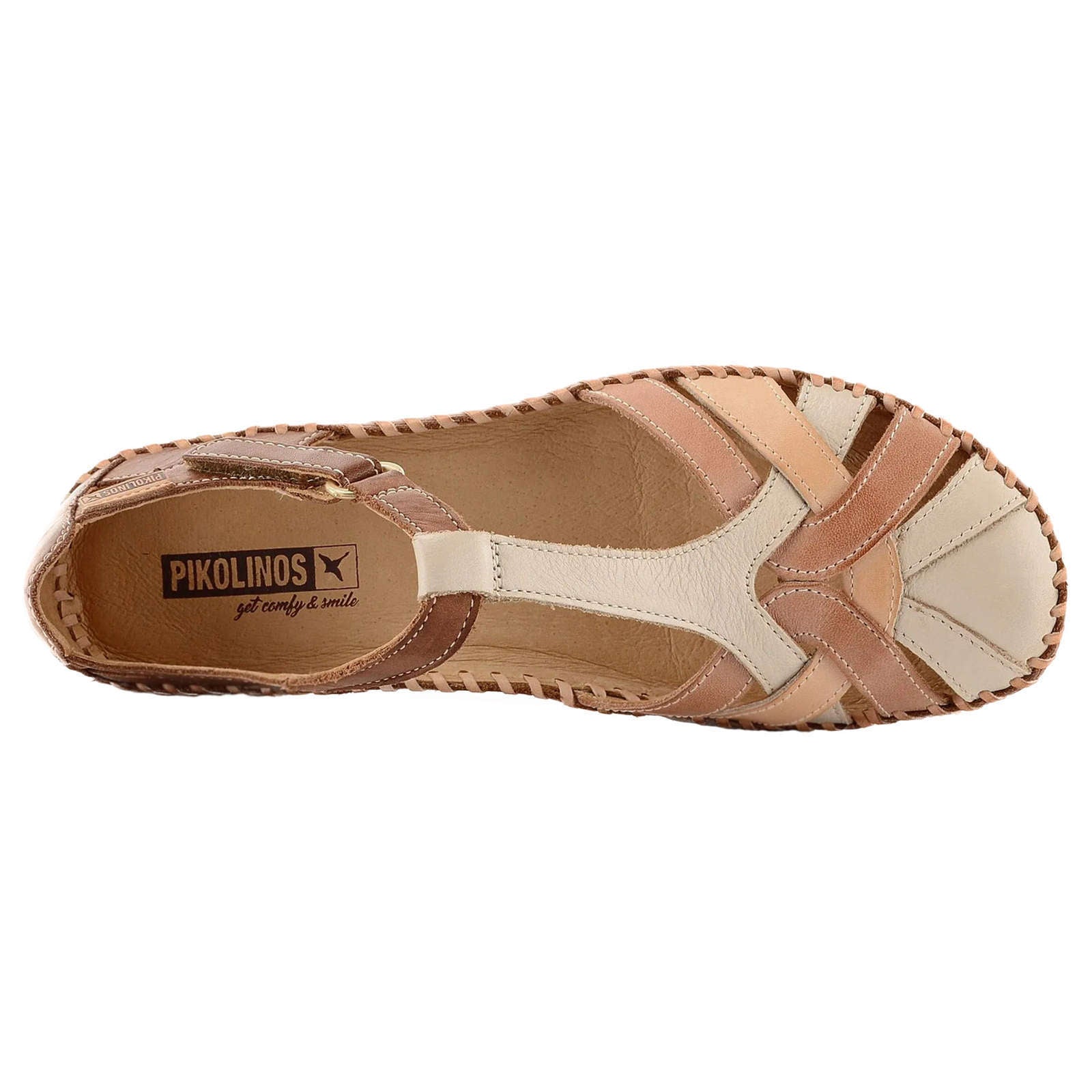 Pikolinos Puerto Vallarta 655 Leather Womens Sandals#color_marfil