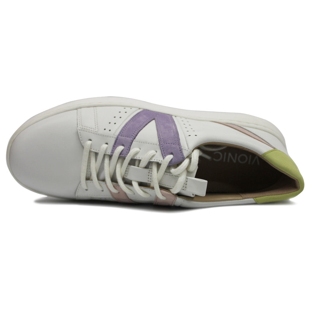 Vionic Abyss Simasa Leather Nubuck Womens Trainers#color_white pastel lilac