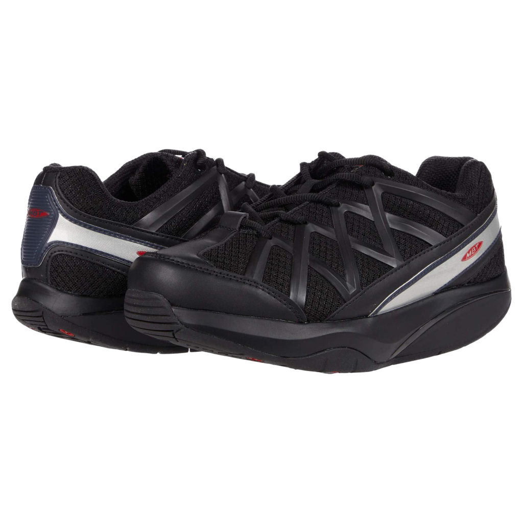 MBT Sport 3X PU Leather & Mesh Women's Low-Top Trainers#color_black