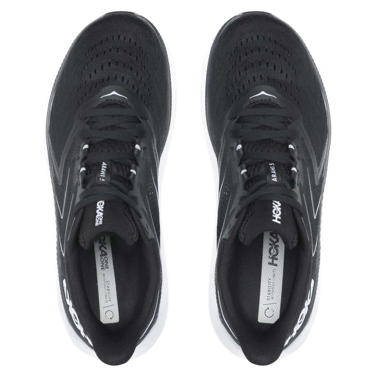 Hoka One One Arahi 5 Synthetic Textile Men's Low-Top Road Running Trainers#color_black white