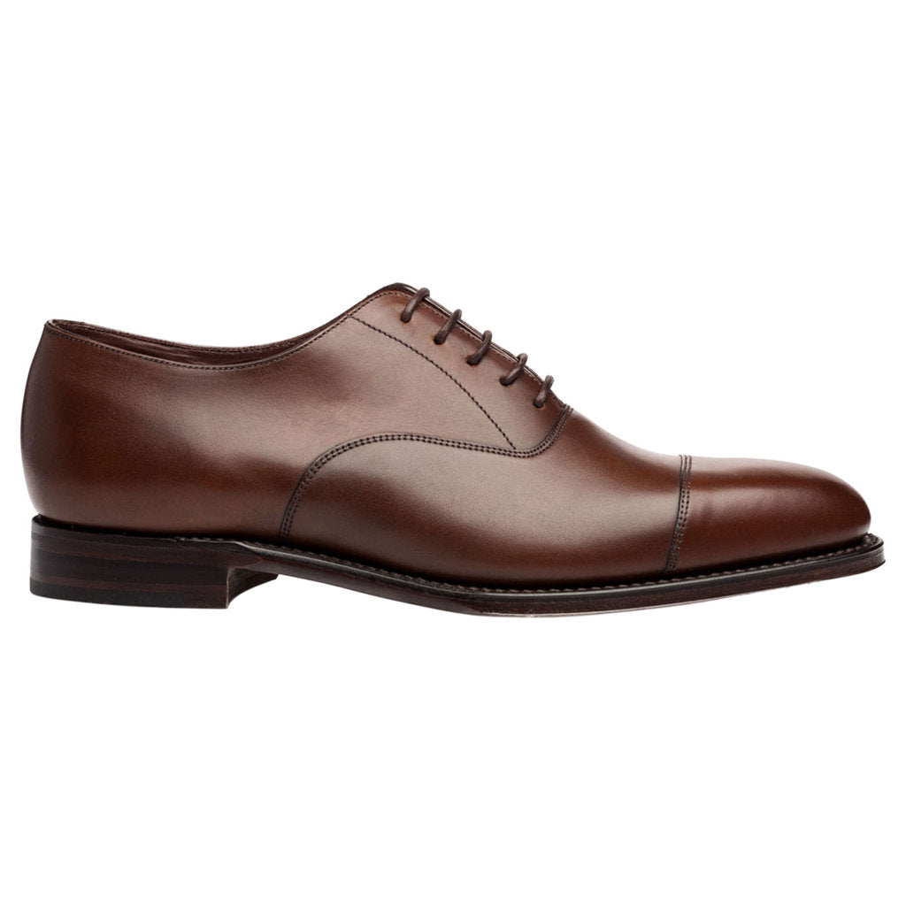 Loake Aldwych Polished Leather Men's Oxford Shoes#color_dark brown