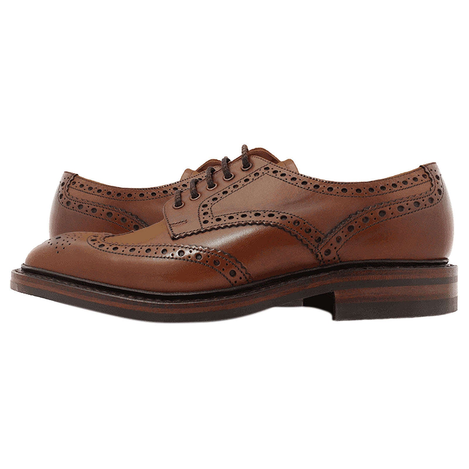 Loake Chester Polished Leather Men's Brogue Shoes#color_mahogany