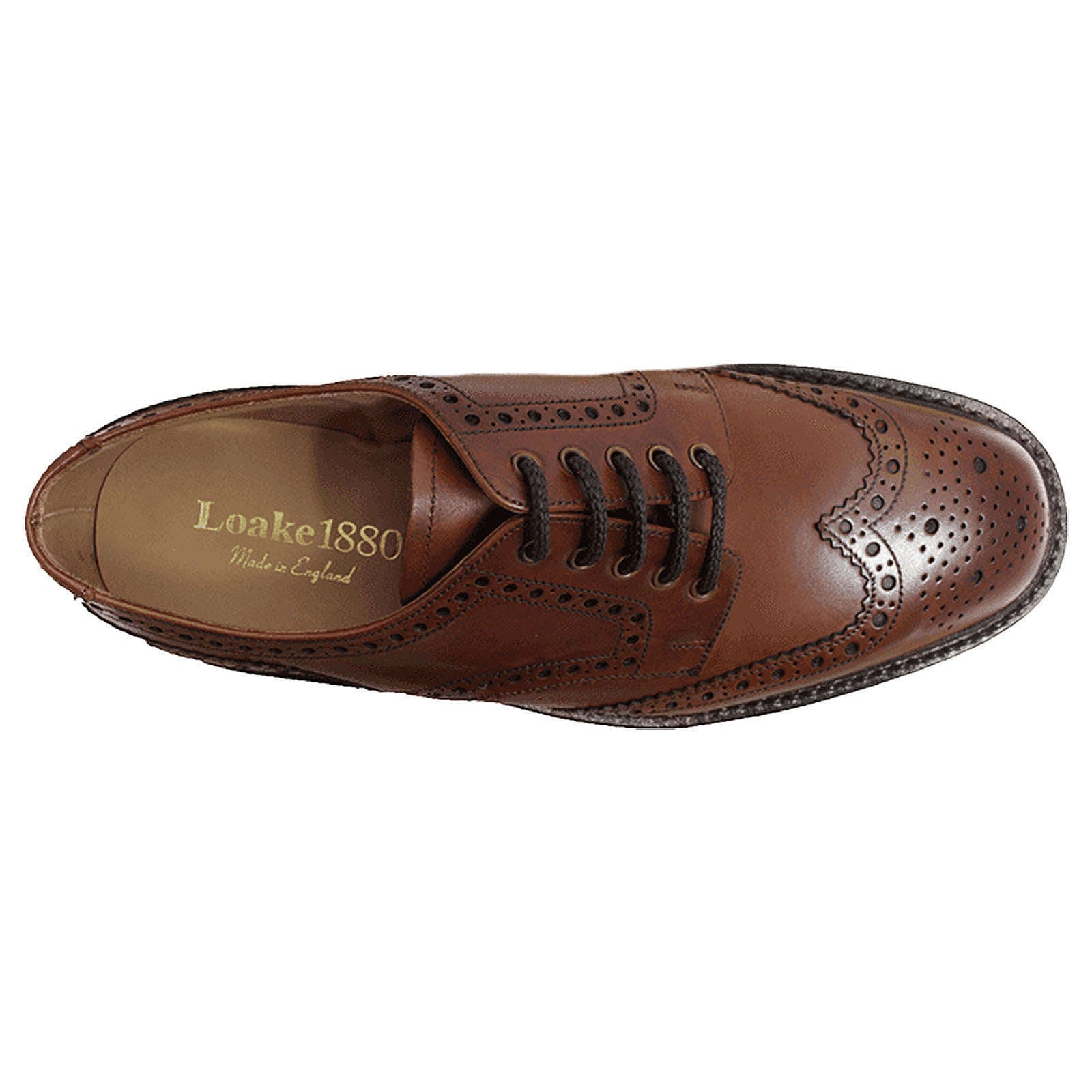 Loake Chester Polished Leather Men's Brogue Shoes#color_mahogany