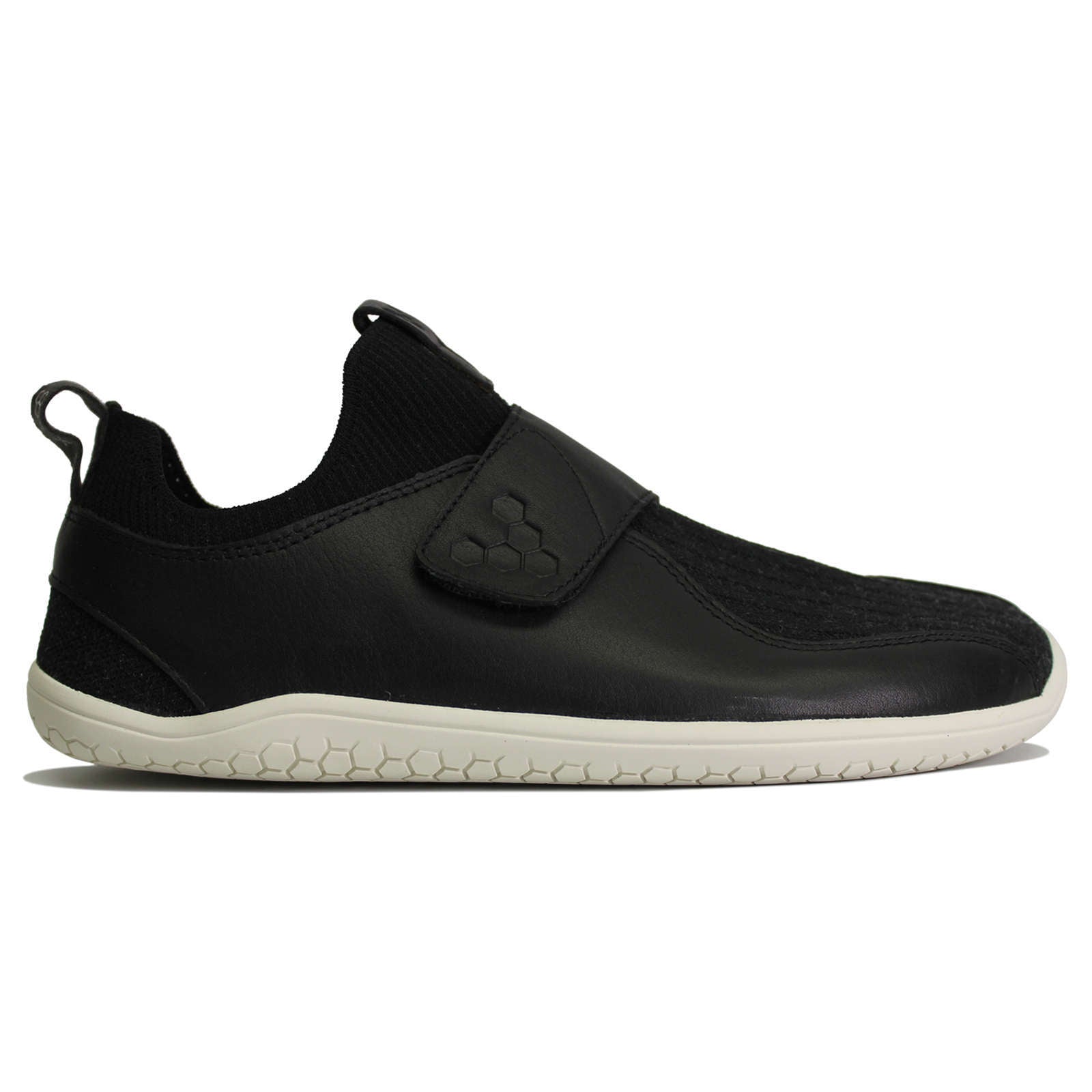 Vivobarefoot Primus Knit EZ Leather Textile Mens Trainers#color_obsidian