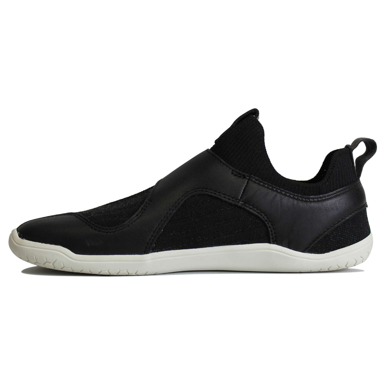 Vivobarefoot Primus Knit EZ Leather Textile Mens Trainers#color_obsidian