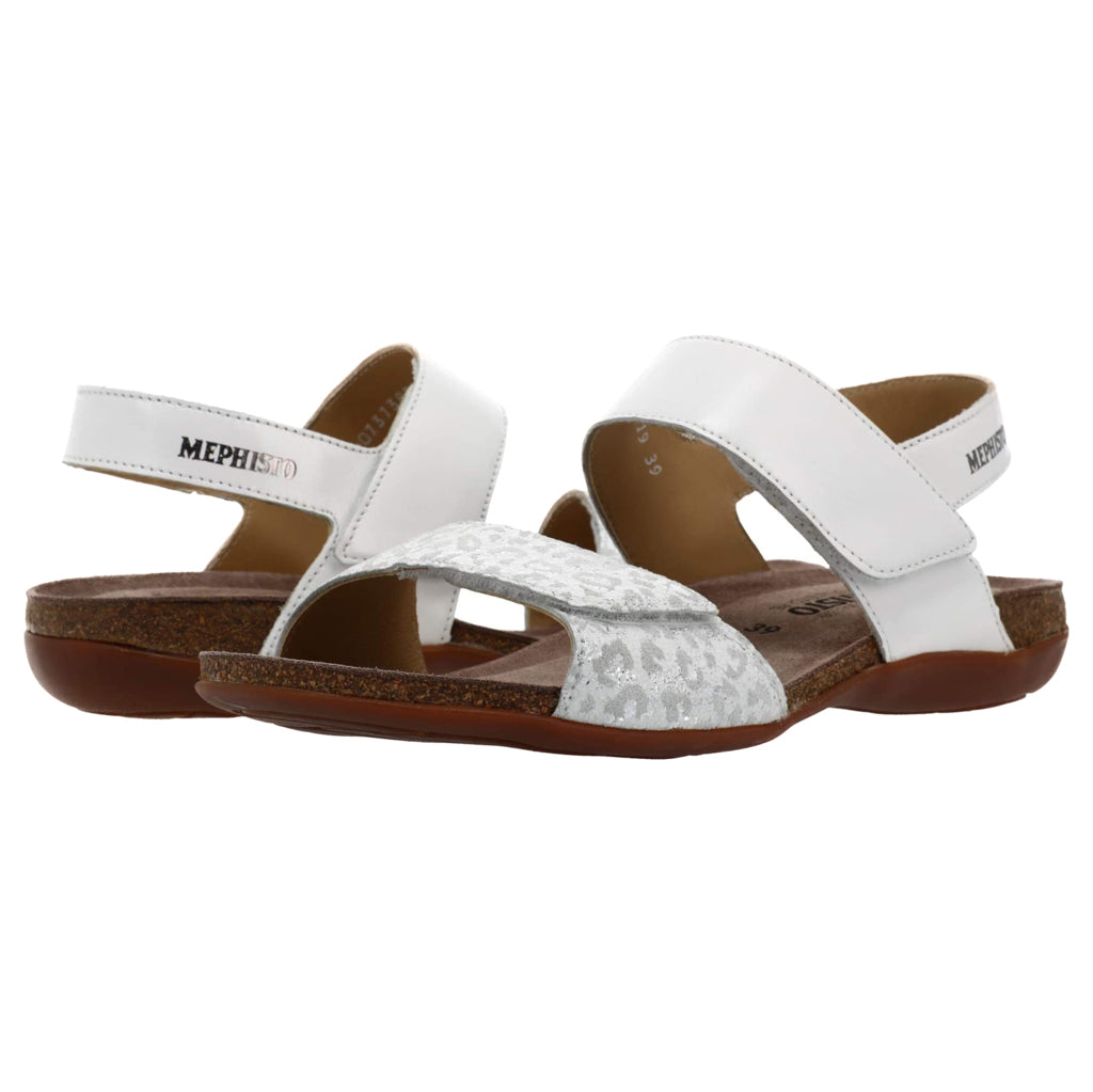 Mephisto Agave Nubuck Leather Women's Cork Sandals#color_white