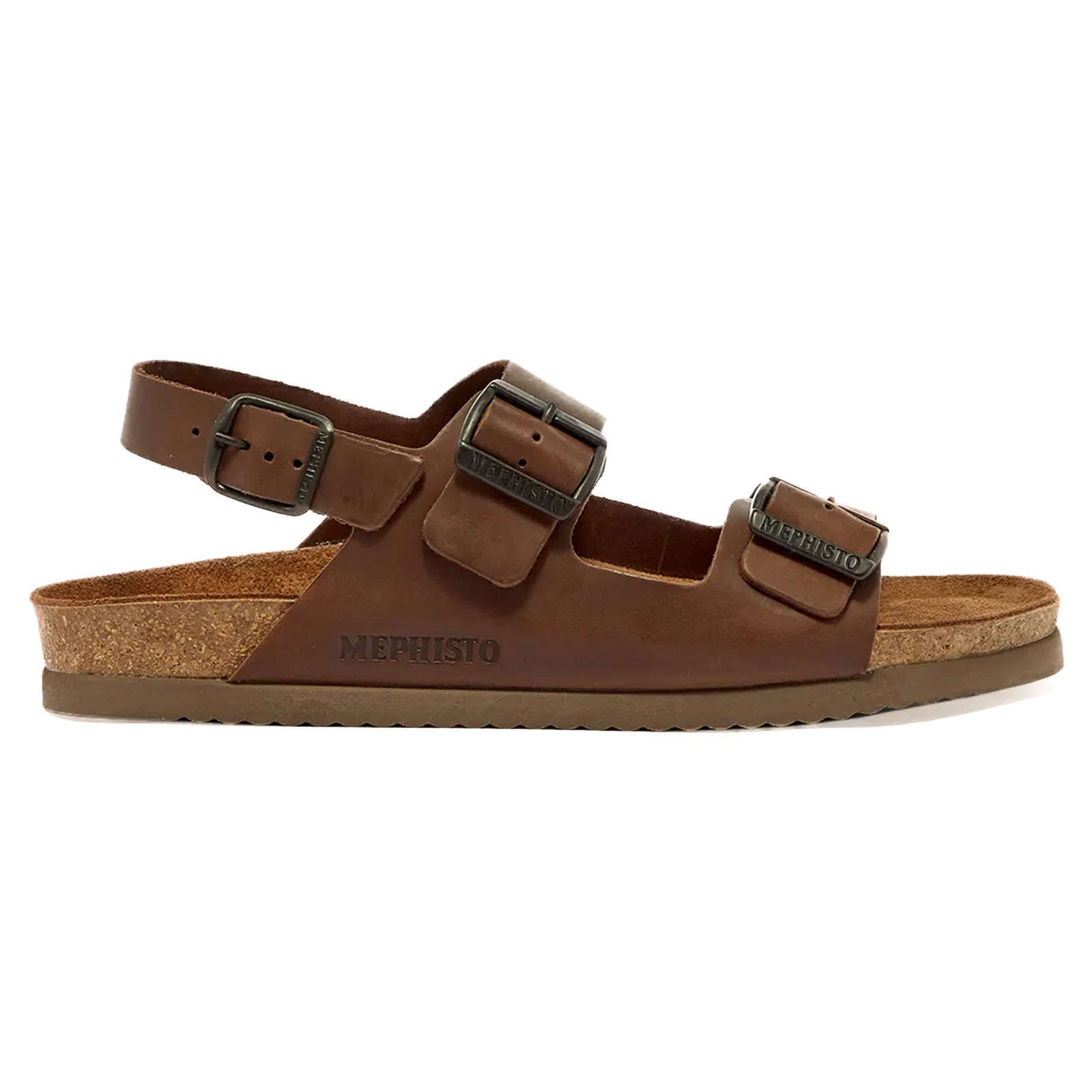 Mephisto Nardo Nubuck Mens Sandals#color_dark brown