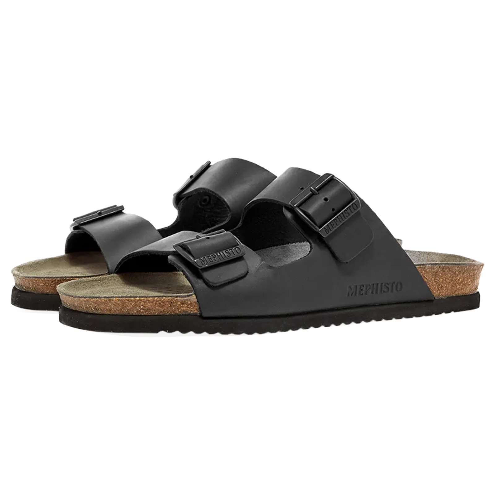 Mephisto Nerio Nubuck Mens Sandals#color_black