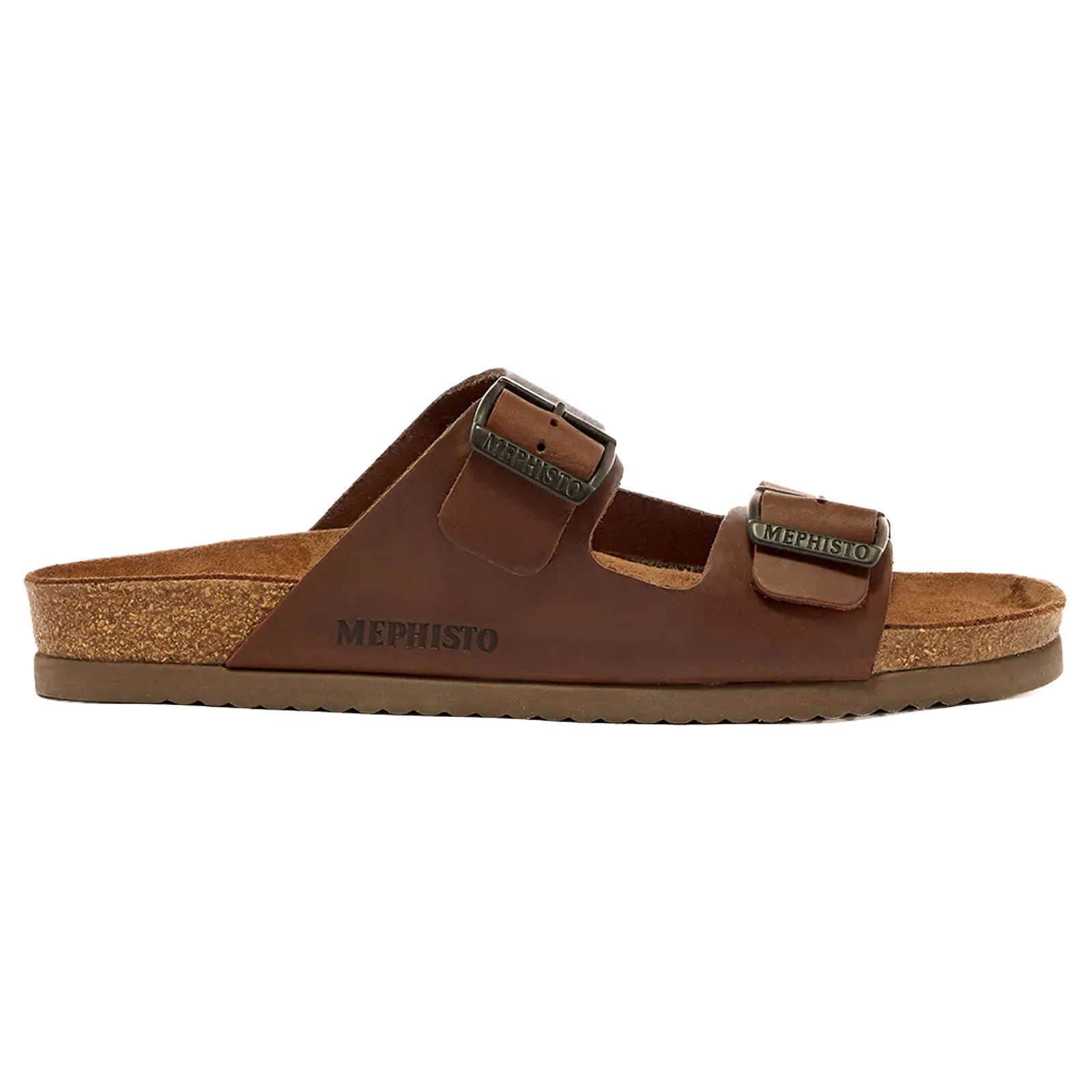 Mephisto Nerio Nubuck Mens Sandals#color_dark brown