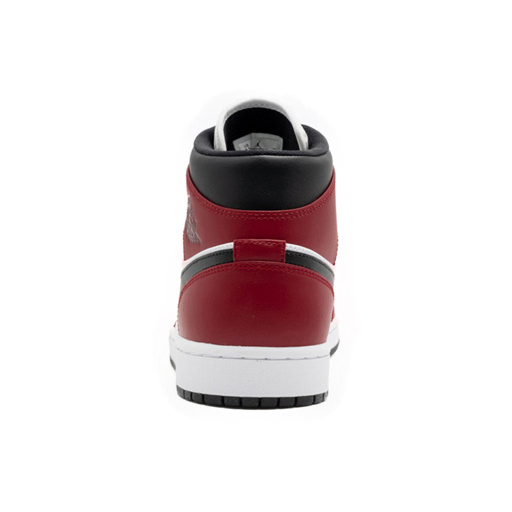 Jordan Air Jordan 1 Mid Leather Synthetic Mens Trainers#color_black black gym red