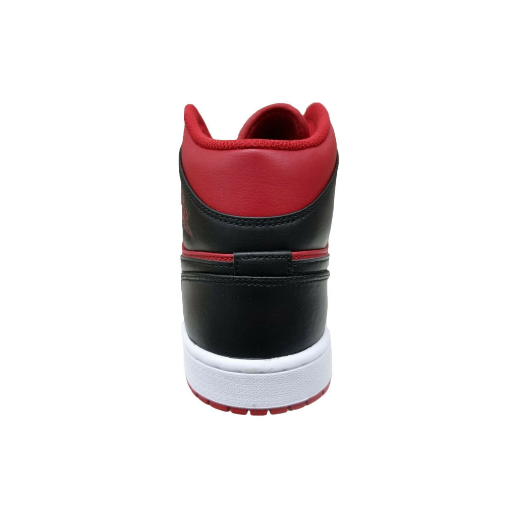 Jordan Air Jordan 1 Mid Leather Synthetic Mens Trainers#color_gym red black white