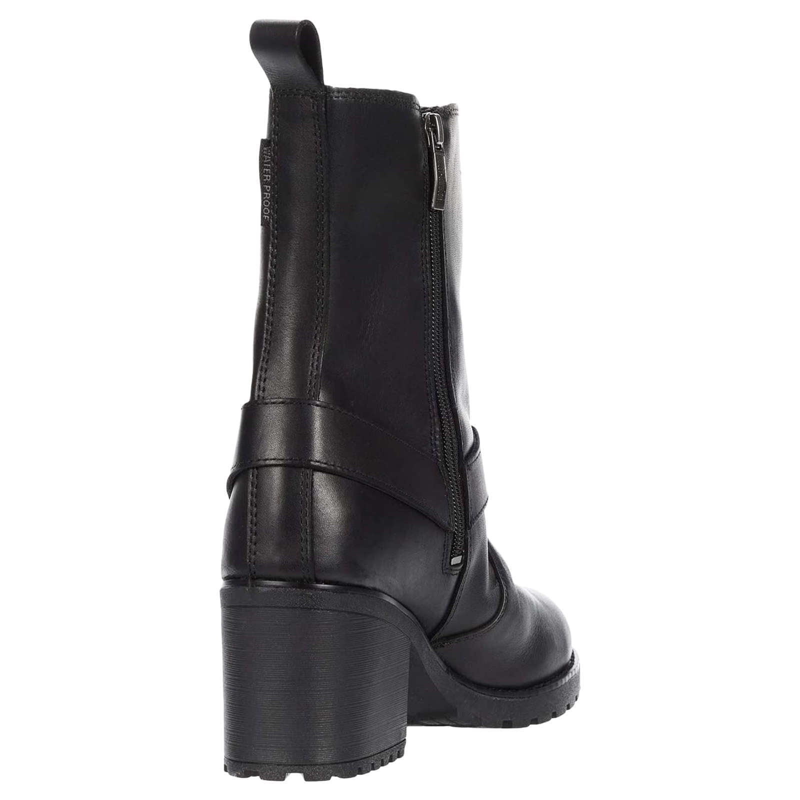 Harley Davidson Howell Waterproof Full Grain Leather Women's Block Heel Riding Boots#color_black