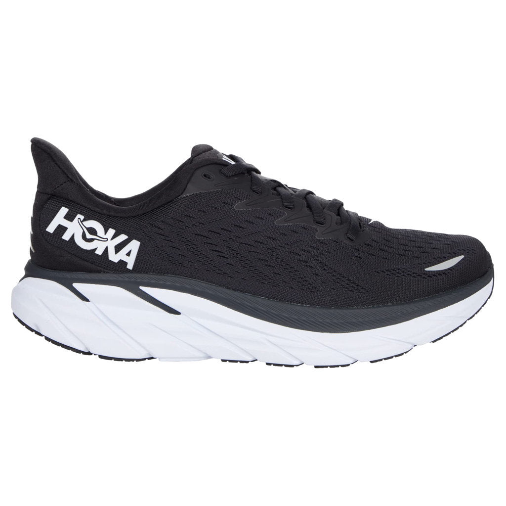 Hoka One One Clifton 8 Textile Mens Trainers#color_black white