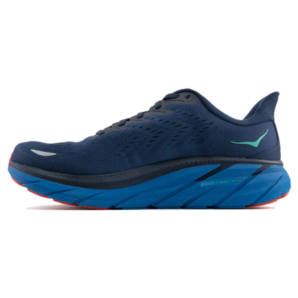 Hoka One One Clifton 8 Textile Mens Trainers#color_outer space vallarta blue