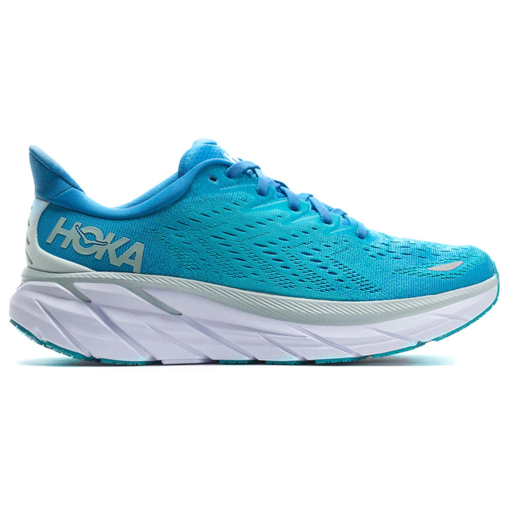 Hoka One One Clifton 8 Textile Mens Trainers#color_ibiza blue scuba blue