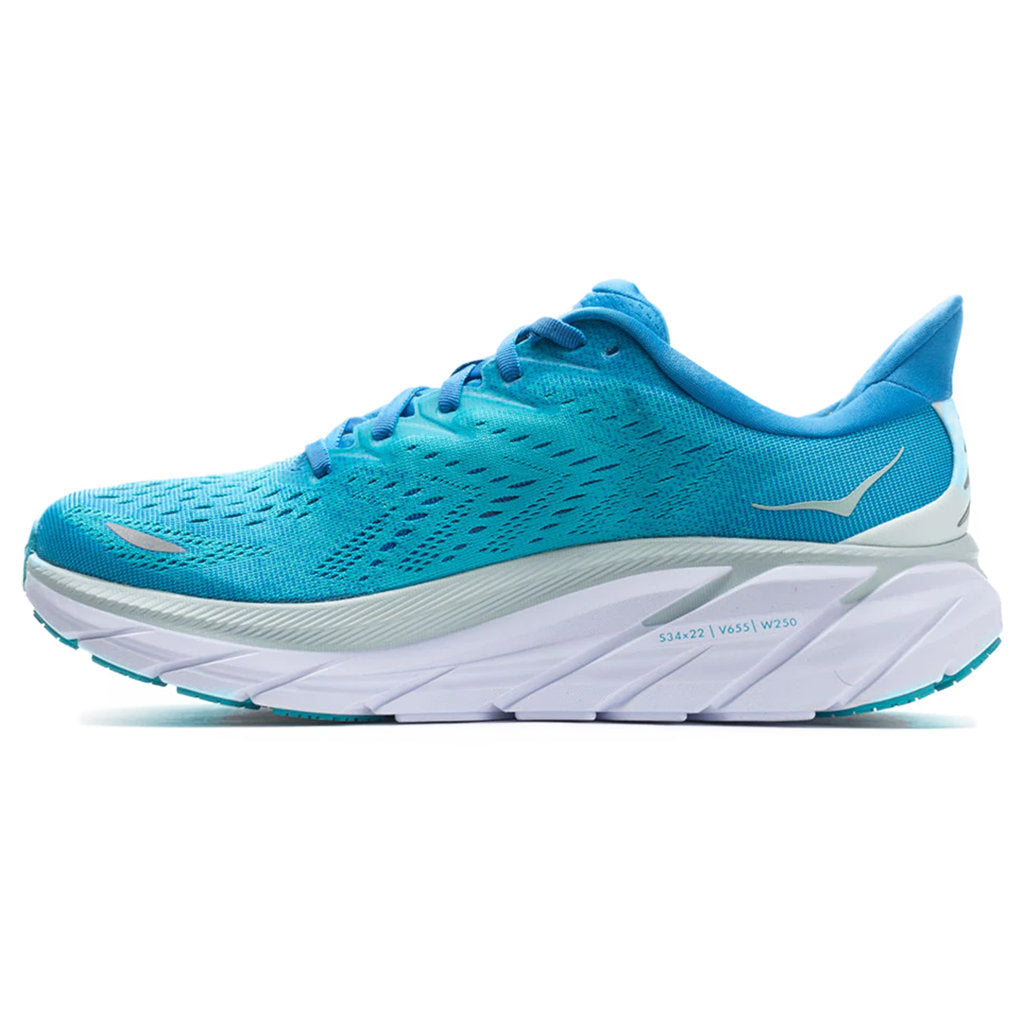 Hoka One One Clifton 8 Textile Mens Trainers#color_ibiza blue scuba blue