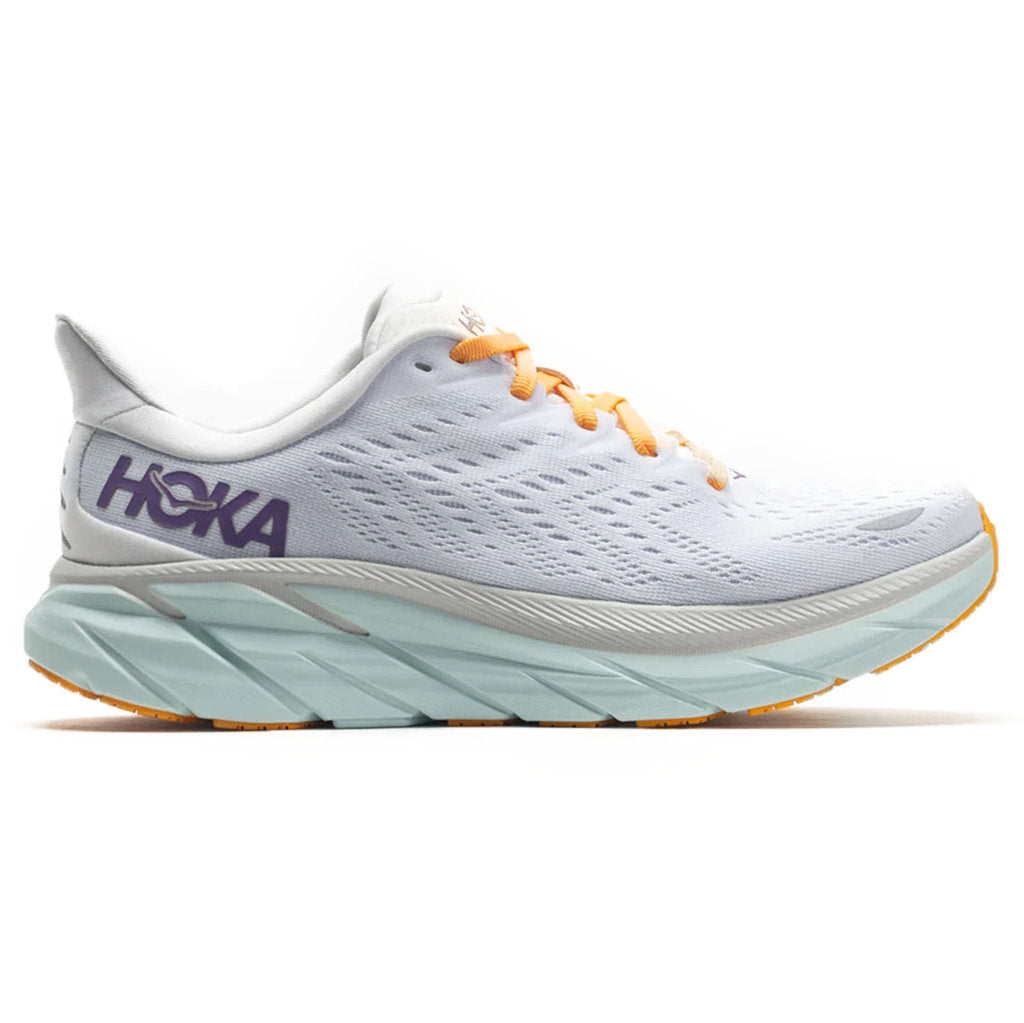 Hoka One One Clifton 8 Textile Womens Trainers#color_blanc de blanc white