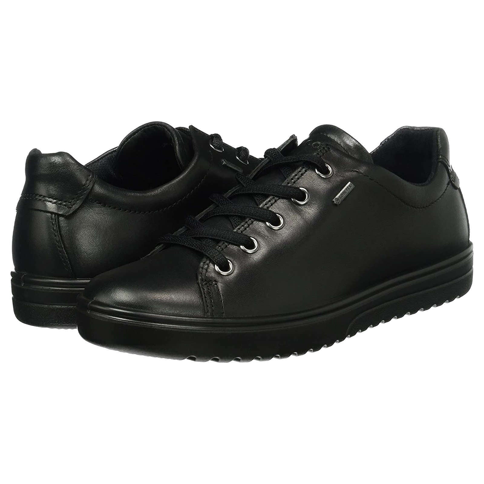 Ecco Fara 235333 Leather Womens Trainers#color_black