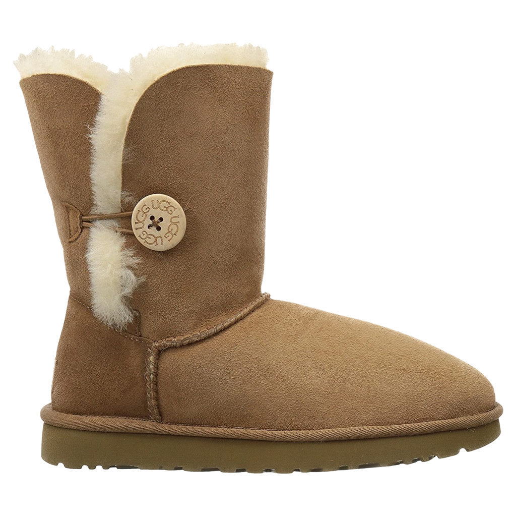 UGG Short Bailey Button II Suede Sheepskin Women's Winter Boots#color_Chestnut