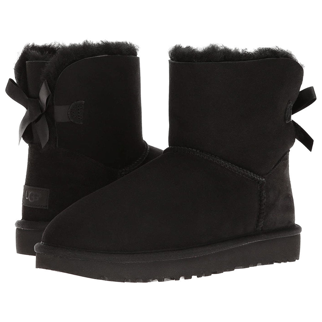 Ugg Australia Mini Bailey Bow II Suede Womens Boots#color_black