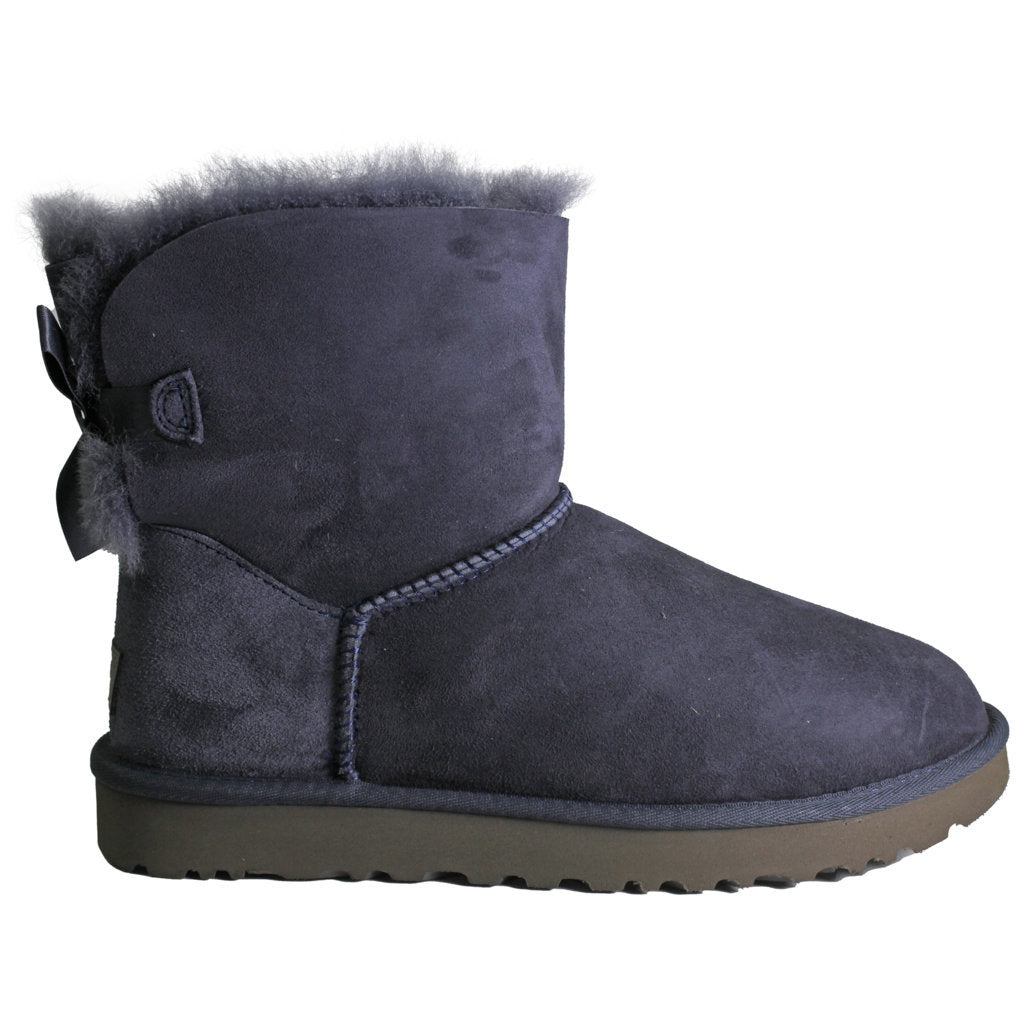 Ugg Australia Mini Bailey Bow II Suede Womens Boots#color_eve blue