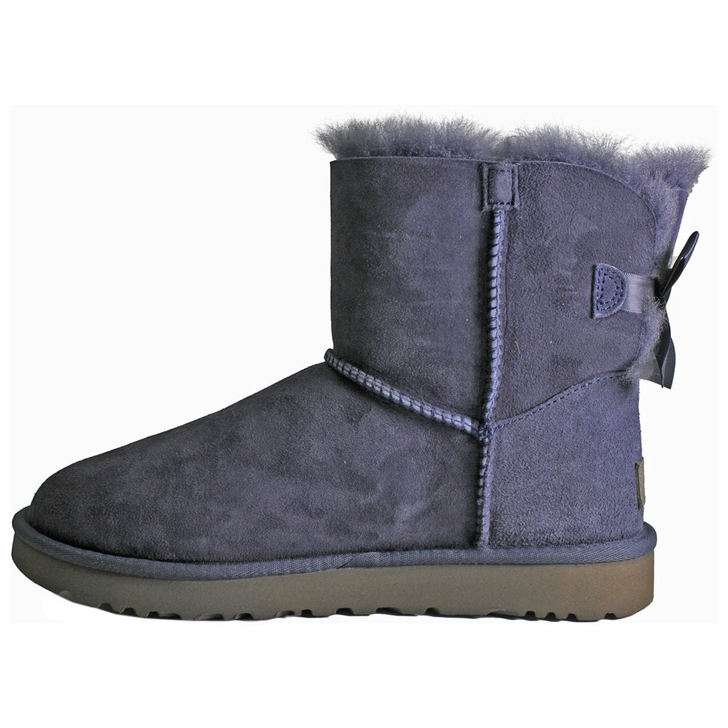 Ugg Australia Mini Bailey Bow II Suede Womens Boots#color_eve blue