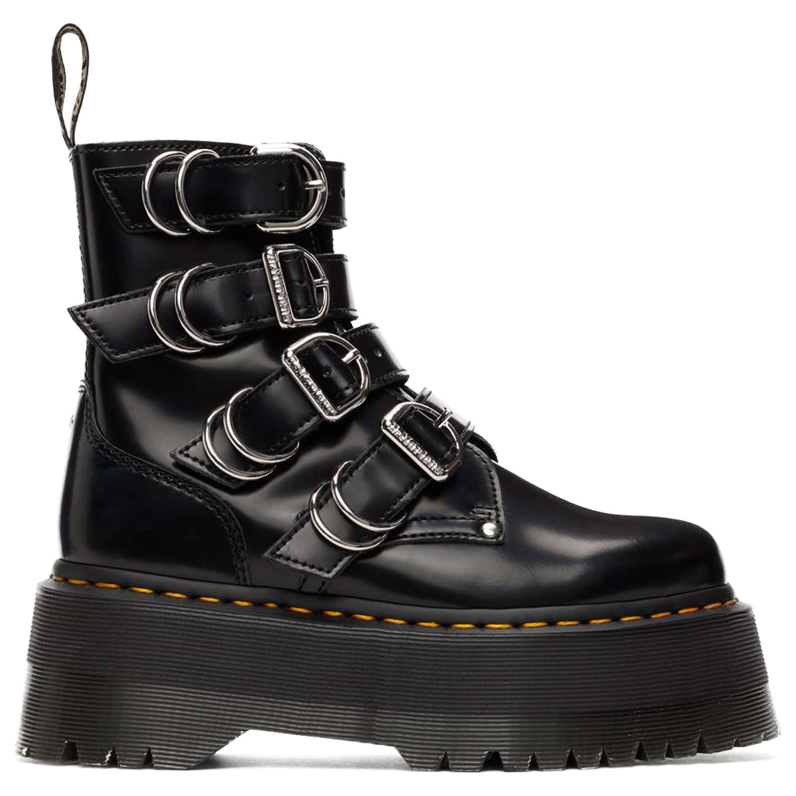 Dr. Martens Jadon Max Hardware Buttero Leather Womens Boots#color_black