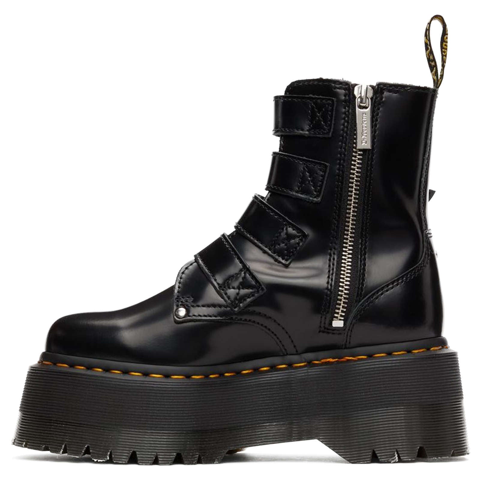 Dr. Martens Jadon Max Hardware Buttero Leather Womens Boots#color_black