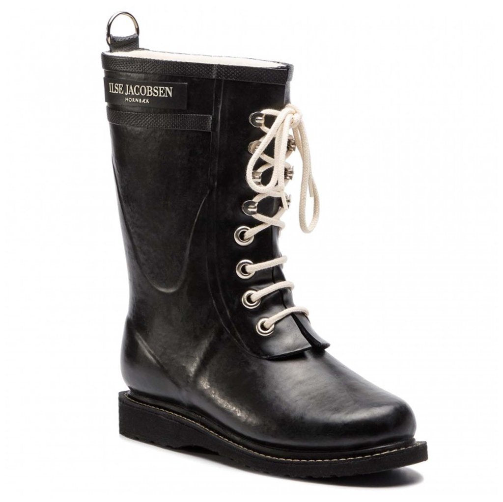 Ilse Jacobsen Rub15 Rubber Womens Boots#color_black