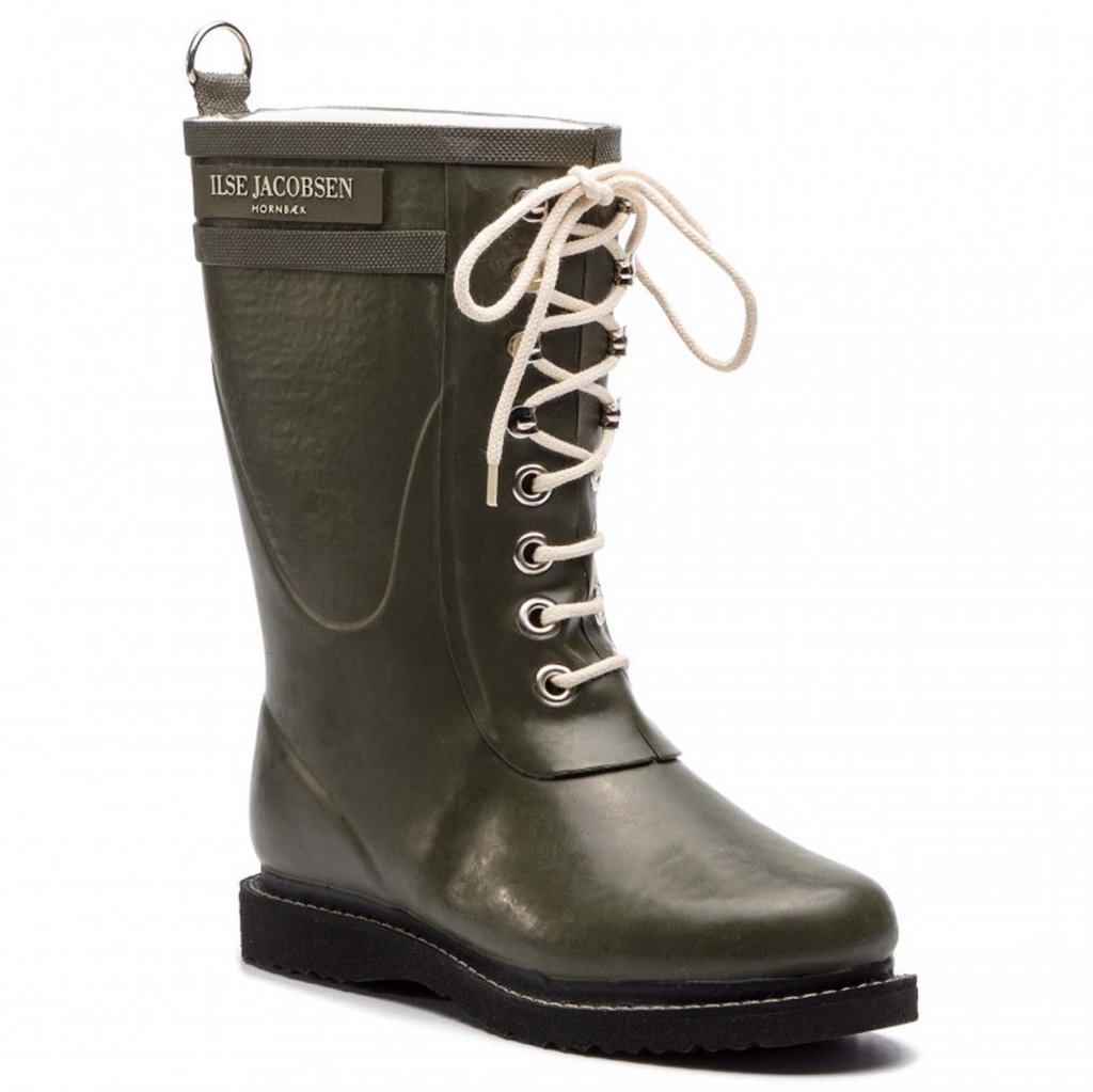 Ilse Jacobsen Rub15 Rubber Womens Boots#color_army