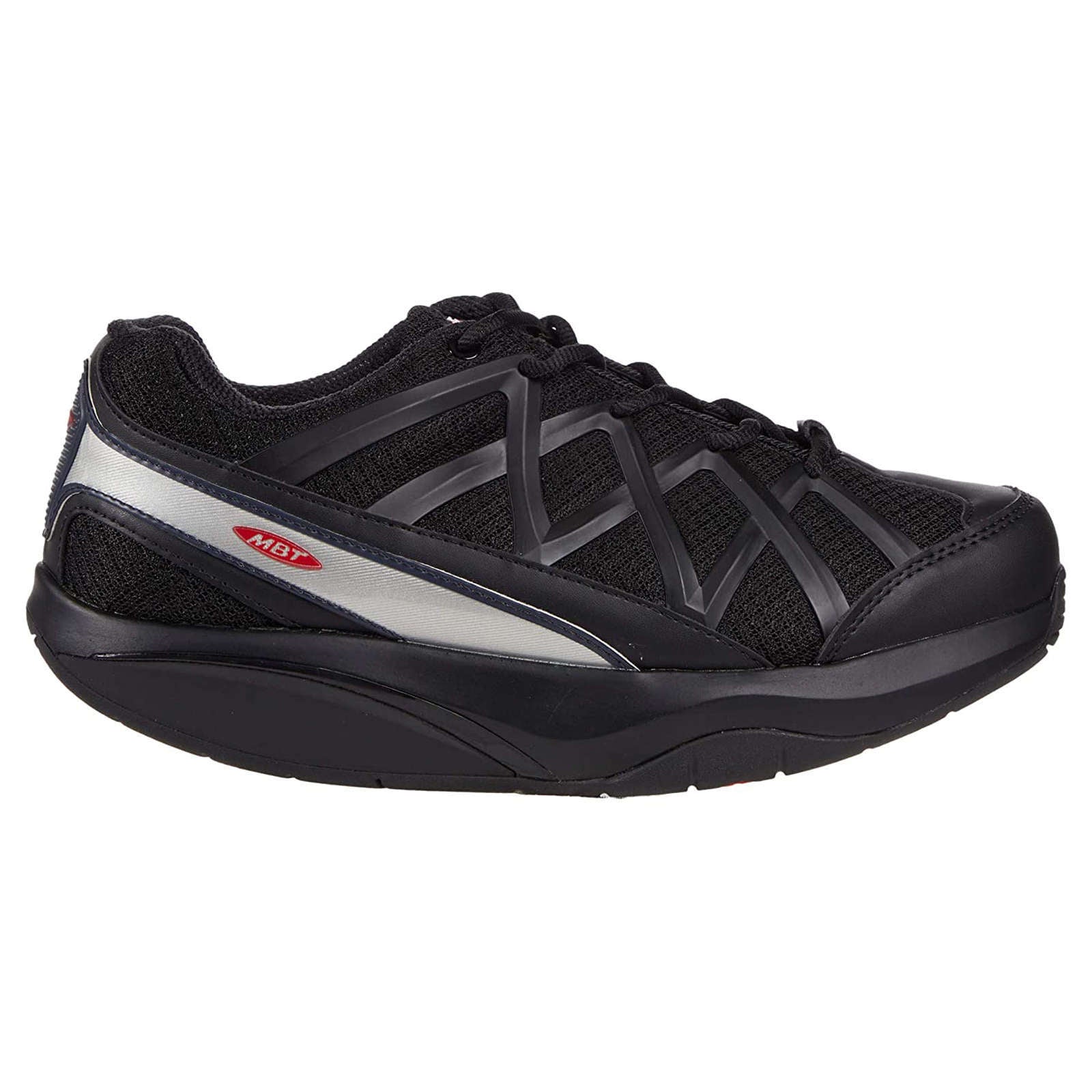 MBT Sport 3X PU Leather & Mesh Men's Low-Top Trainers#color_black