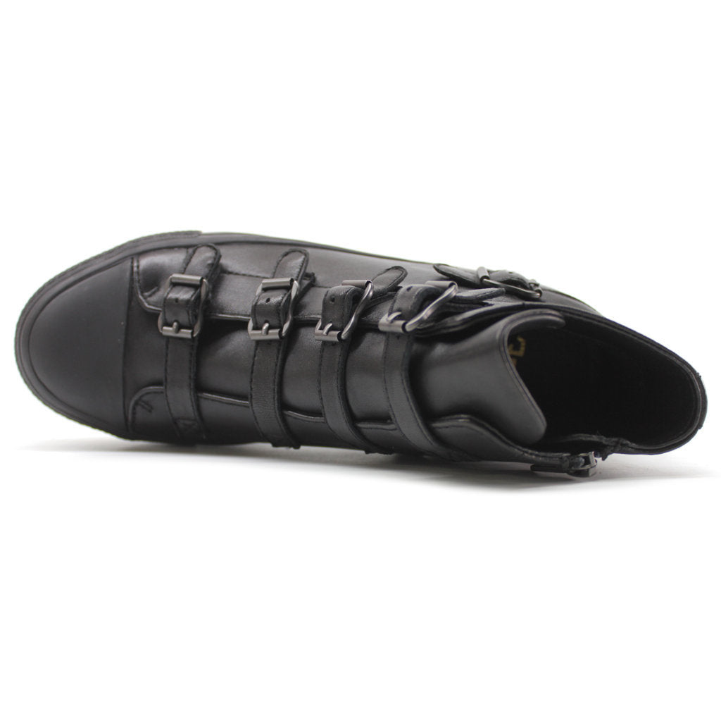 Ash Virgin Nappa Leather Women's High-Top Trainers#color_black antic gun