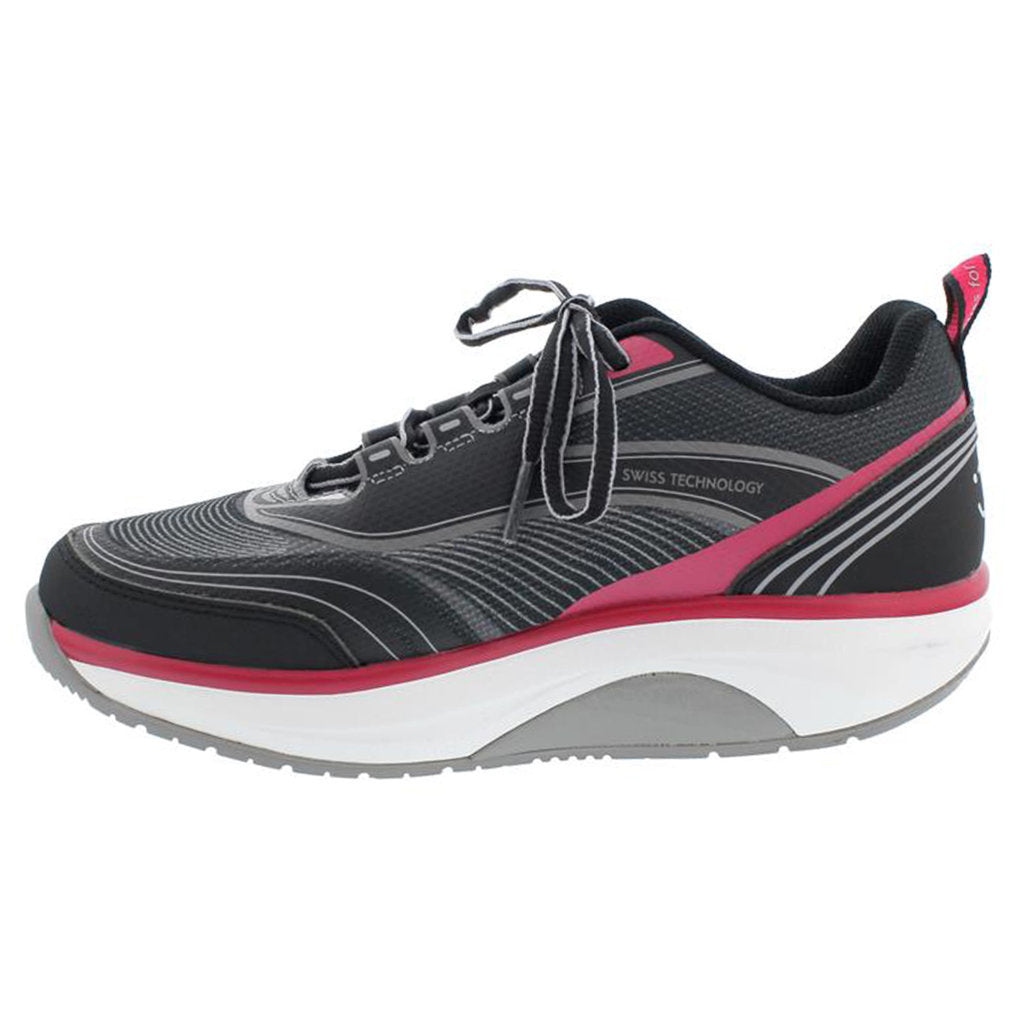 Joya ID Zoom II PU Leather & Textile Women's Trainers#color_black pink