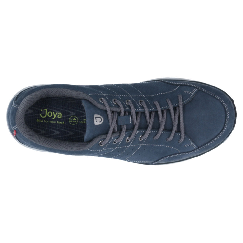 Joya Moscow Nubuck Leather Men's Extra Wide Trainers#color_dark blue