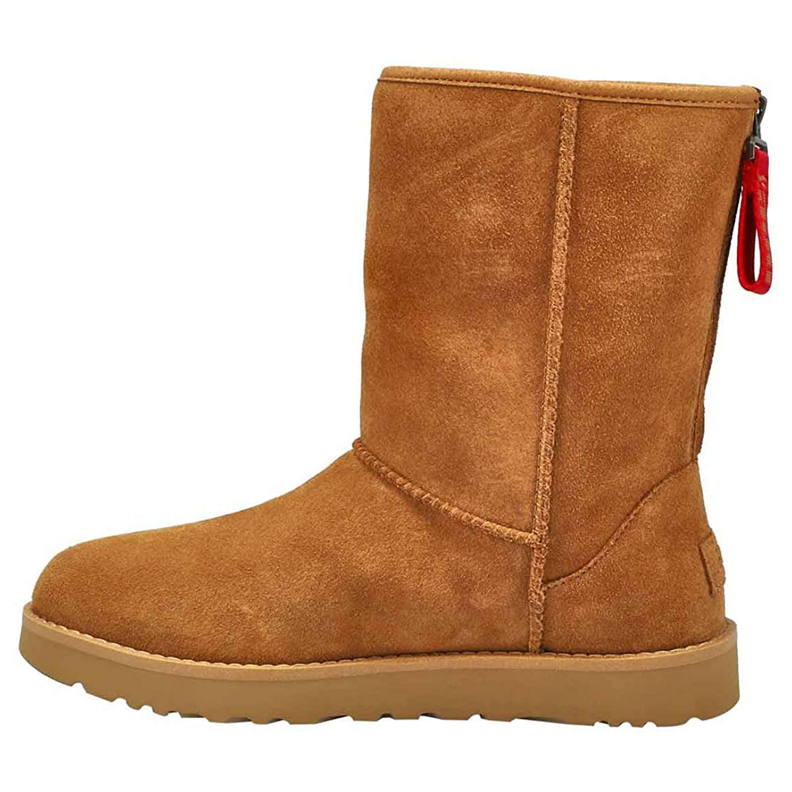 UGG Classic Mini Logo Zip Sheepskin Women's Winter Boots#color_chestnut