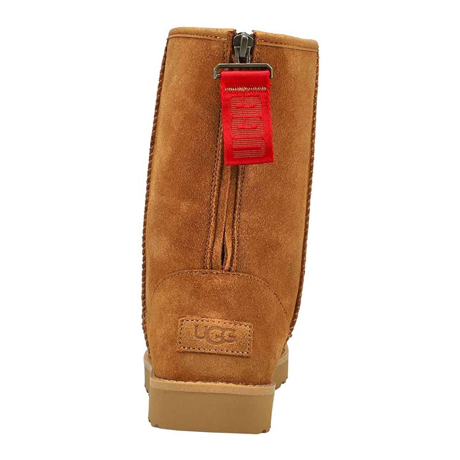 UGG Classic Mini Logo Zip Sheepskin Women's Winter Boots#color_chestnut