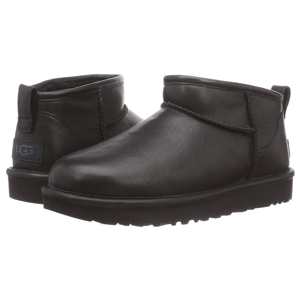 UGG Classic Ultra Mini Leather Women's Winter Boots#color_black