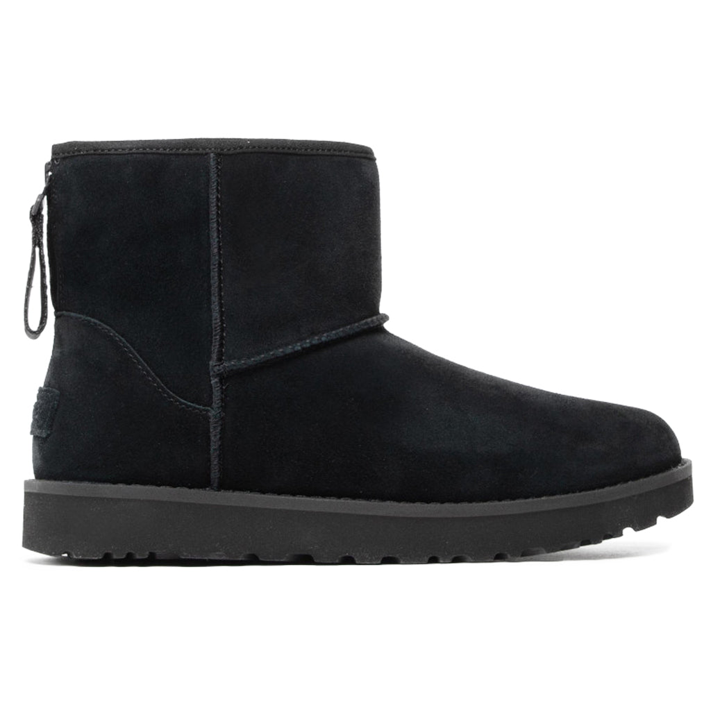 UGG Classic Mini Logo Zip Sheepskin Women's Winter Boots#color_black