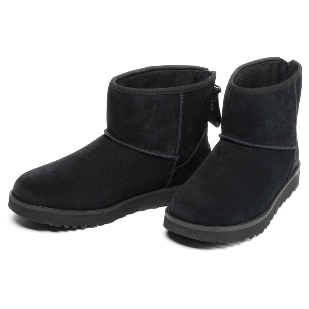 UGG Classic Mini Logo Zip Sheepskin Women's Winter Boots#color_black