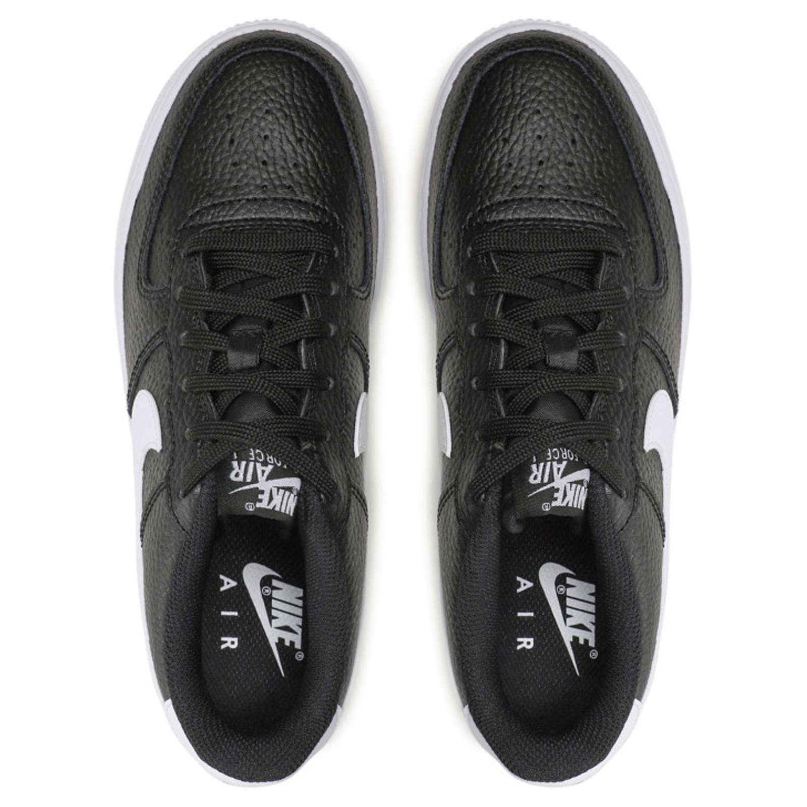 Nike Air Force 1 GS Leather Youth Trainers#color_black white