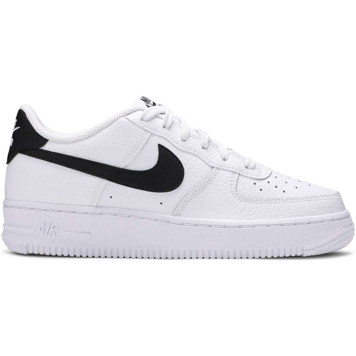 Nike Air Force 1 GS Leather Youth Trainers#color_white black