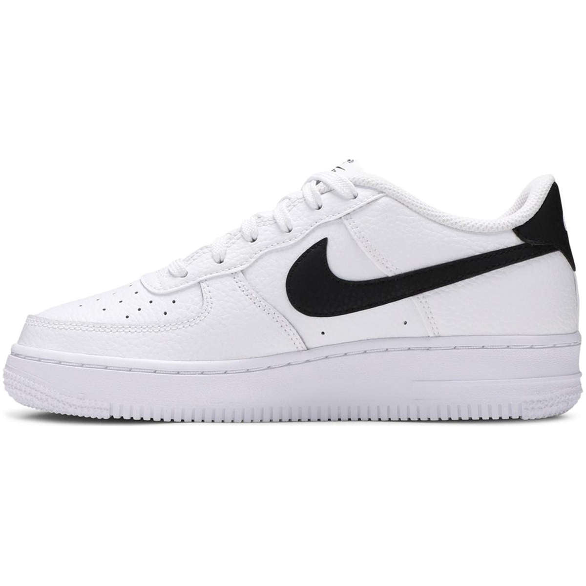 Nike Air Force 1 GS Leather Youth Trainers#color_white black