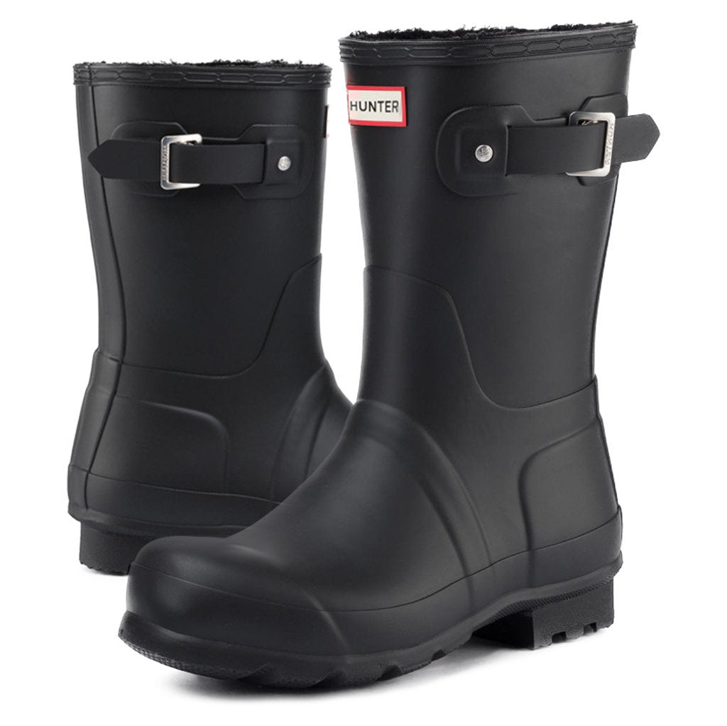 Hunter Original Insulated Short Rubber Mens Boots#color_black