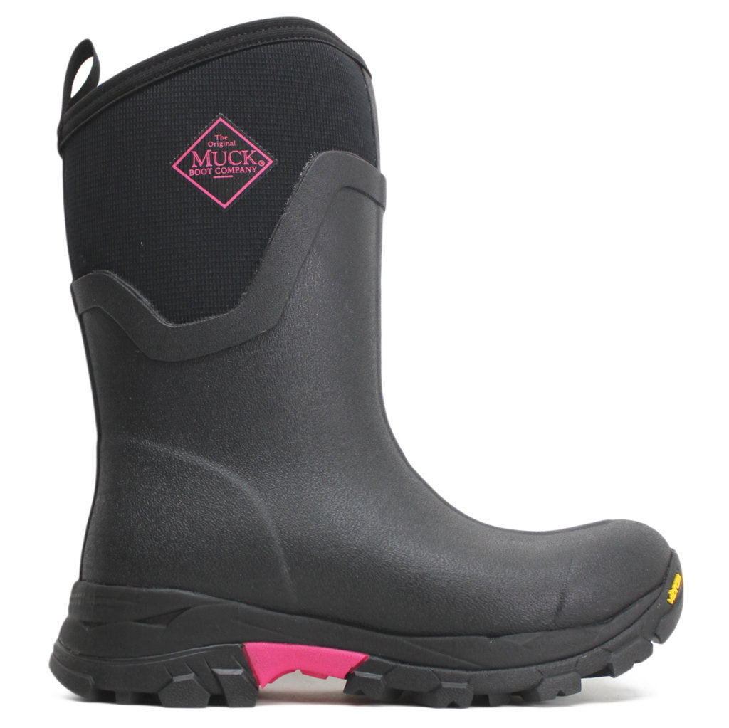 Muck Arctic Ice AGAT Mid Synthetic Textile Womens Boots#color_black hot pink