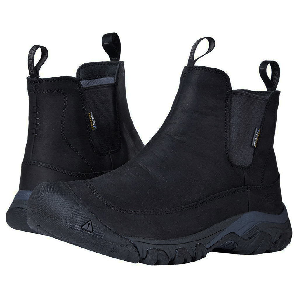 Keen Anchorage III Leather Men's Slip-On Waterproof Winter Boots#color_black raven