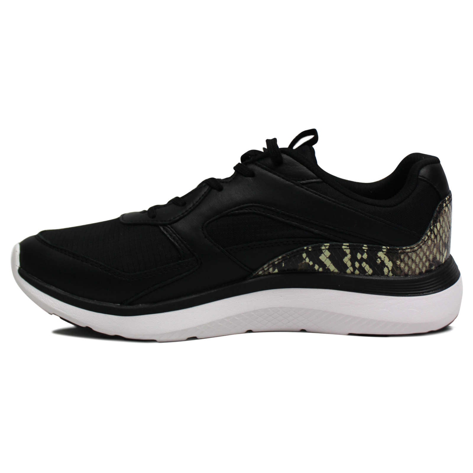 Vionic Delmar Adela Boa Leather Textile Womens Trainers#color_black