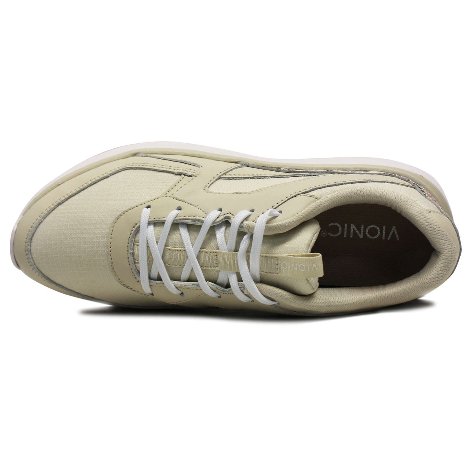 Vionic Delmar Adela Boa Leather Textile Womens Trainers#color_cream