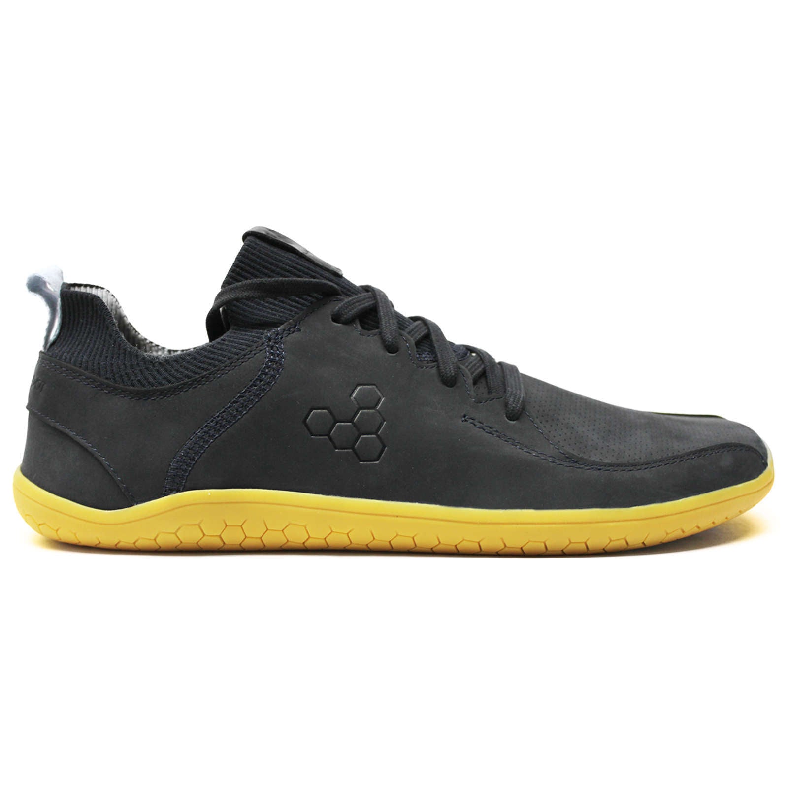 Vivobarefoot Primus Knit Lux II Leather Textile Mens Trainers#color_midnight